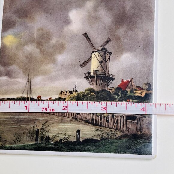 Vintage Windmill Scene Tile Coaster Made In Germany - Picture 7 of 8